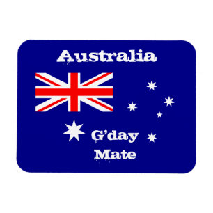 Imán Bandera de Australia y fanático del G'day Mate, v