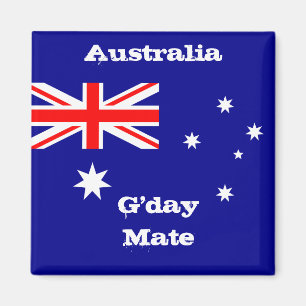 Imán Bandera de Australia y fanáticos del G'day Mate, v