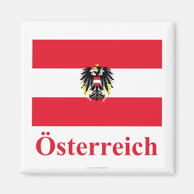 Imán Bandera de Austria con nombre en alemán (Frente)