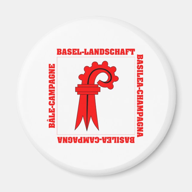Imán Bandera de Basilea Landschaft Suiza (Frente)