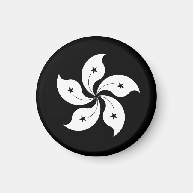 Imán bandera de Bauhinia negra (Frente)