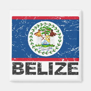 Imán Bandera de Belice Vintage
