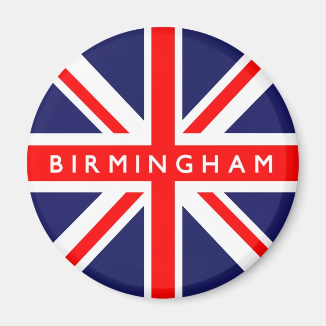 Imán Bandera de Birmingham Reino Unido (Frente)