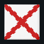 Imán Bandera de Borgoña<br><div class="desc">Este diseño presenta la Cruz de Borgoña (Cruz de Borgoña), también conocida como la Cruz de San Andrés, que fue utilizada por primera vez en el siglo XV como emblema por los Duques Valois de Borgoña, que gobernaron una gran parte del este de Francia y de los Países Bajos. Los...</div>