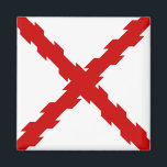 Imán Bandera de Borgoña<br><div class="desc">Este diseño presenta la Cruz de Borgoña (Cruz de Borgoña), también conocida como la Cruz de San Andrés, que fue utilizada por primera vez en el siglo XV como emblema por los Duques Valois de Borgoña, que gobernaron una gran parte del este de Francia y de los Países Bajos. Los...</div>