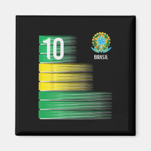 Imán Bandera de Brasil Número 10 Brasil Fútbol Hombres
