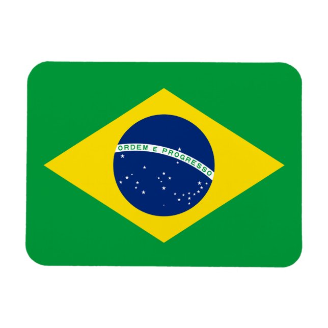 Imán Bandera de Brasil Patriótica (Horizontal)