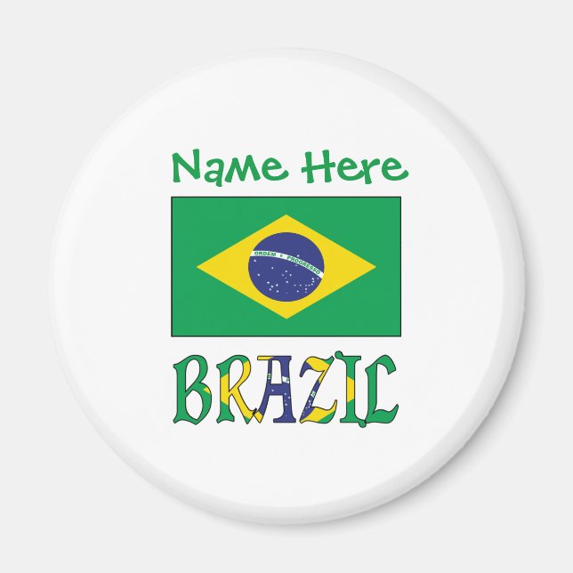 Imán Bandera de Brasil Personalizada  (Frente)