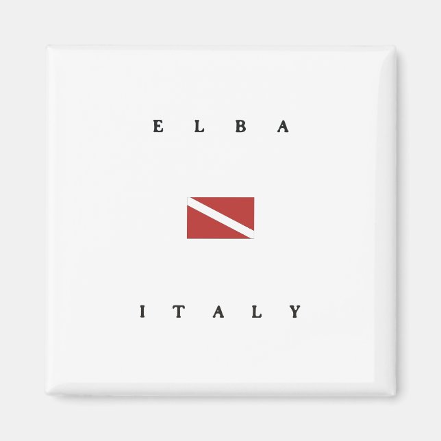 Imán Bandera de buceo Elba Italia Scuba (Frente)
