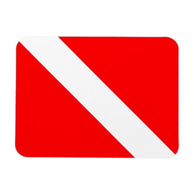 Imán Bandera de buceo Scuba Buceador abajo (Horizontal)