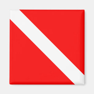 Imán Bandera de buceo Scuba Buceador abajo