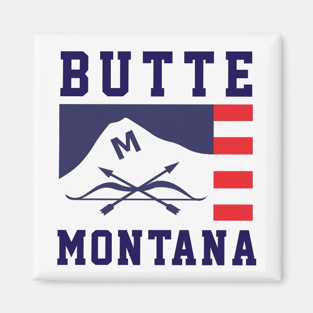 Imán Bandera de Butte, Montana (Frente)