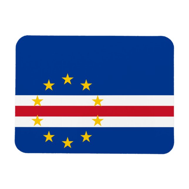 Imán Bandera de Cabo Verde (Horizontal)