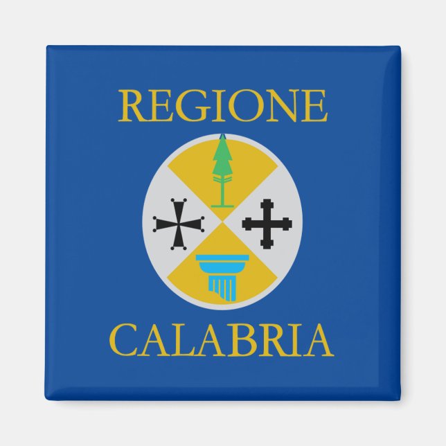 Imán Bandera de Calabria (Italia) (Frente)