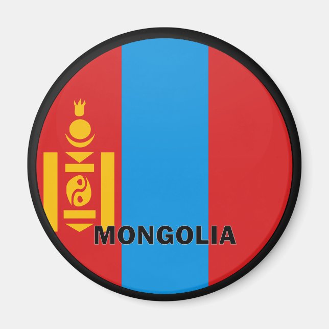 Imán Bandera de calidad de Rumbo de Mongolia (Frente)