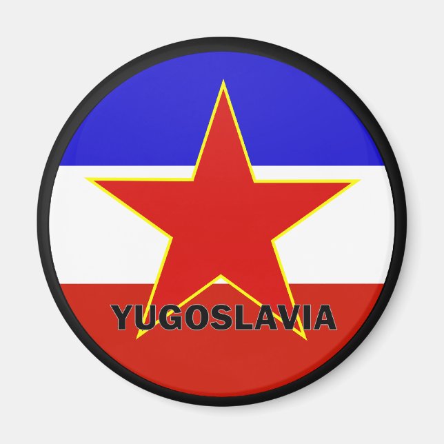 Imán Bandera de calidad de Rumbo de Yugoslavia (Frente)