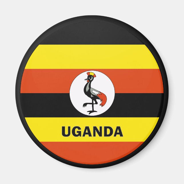 Imán Bandera de calidad de Uganda Roundel (Frente)