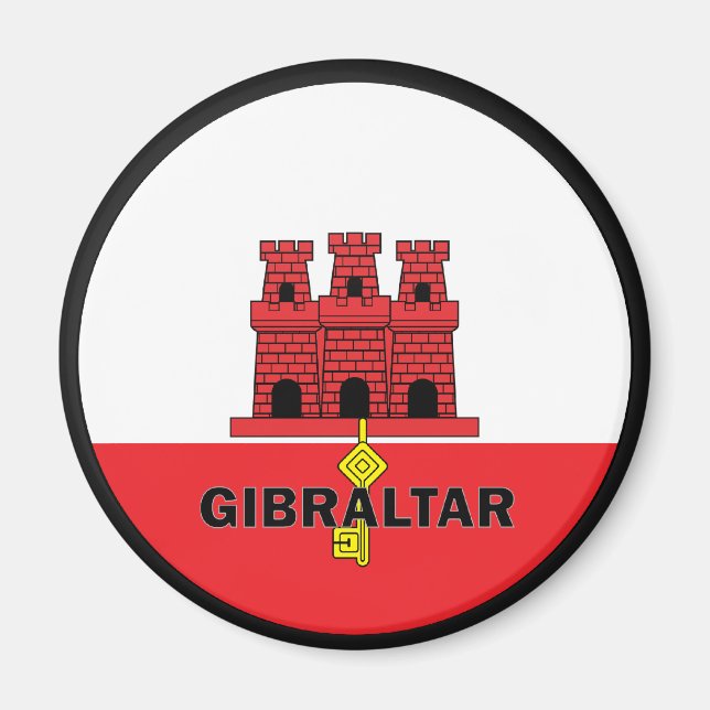 Imán Bandera de calidad del Roundel de Gibraltar (Frente)