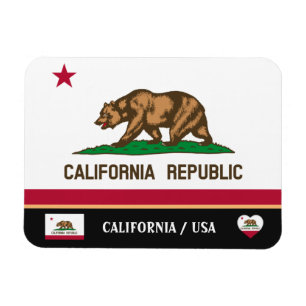 Imán Bandera de California y Estado de California/Estad