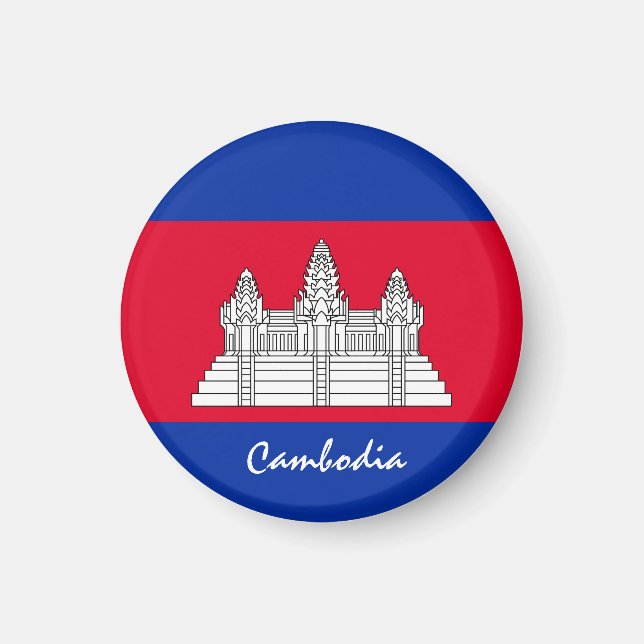 Imán Bandera de Camboya y Asia - hinchas de viajes y de (Frente)