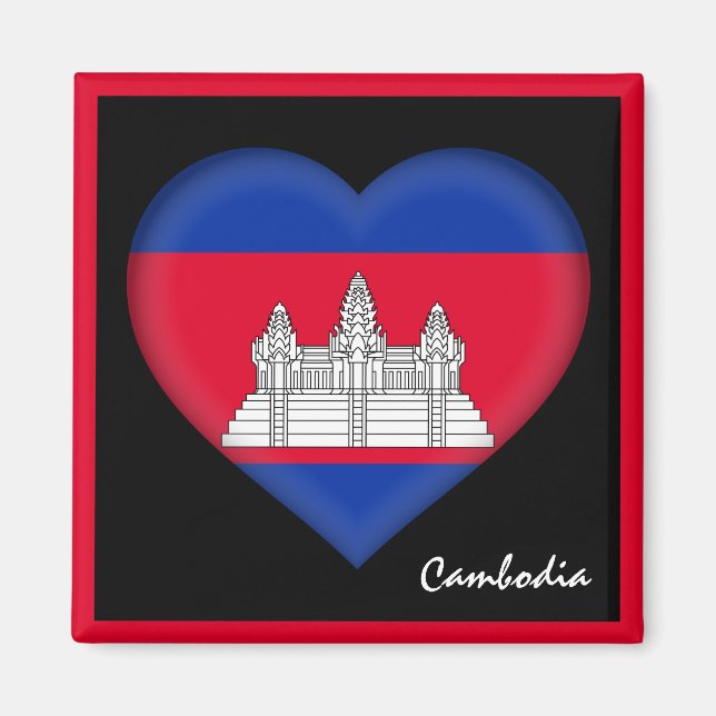 Imán Bandera de Camboya y vacaciones en el corazón de C (Frente)