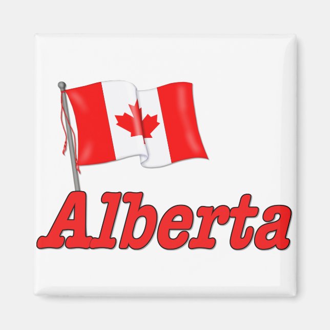 Imán Bandera de Canadá - Alberta (Frente)