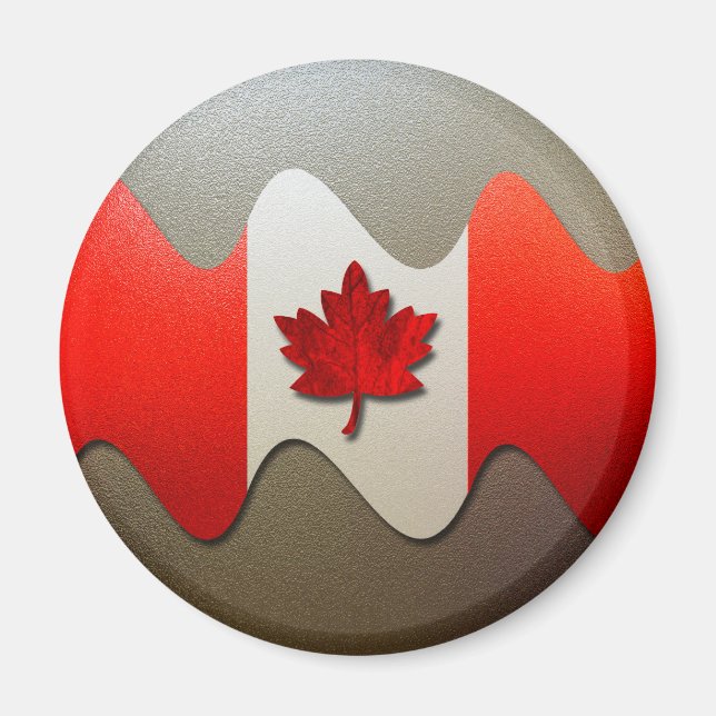 Imán Bandera de Canadá cromada por Shirley Taylor (Frente)