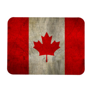 Imán Bandera de Canadá en Grunge