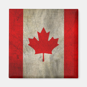 Imán Bandera de Canadá en Grunge