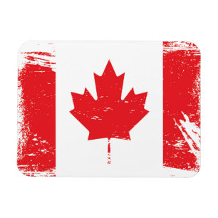 Imán Bandera de Canadá Grunge