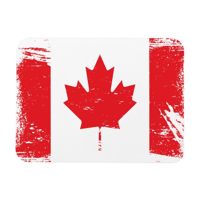 Imán Bandera de Canadá Grunge (Horizontal)