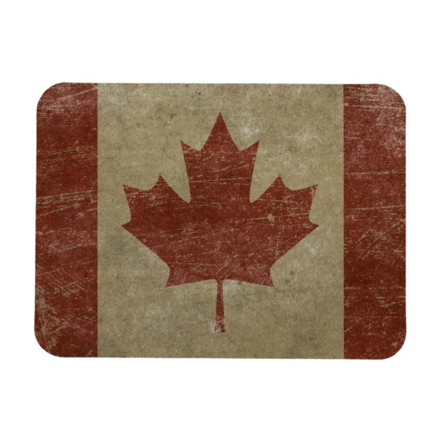 Imán Bandera de Canadá vintage (Horizontal)