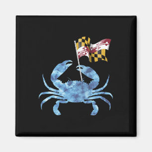 Imán Bandera de cangrejo azul de Maryland Vacaciones fa