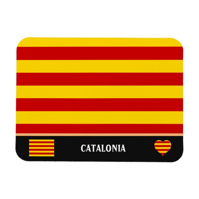 Imán Bandera de Cataluña y catalán - Moda de La Senyera (Horizontal)