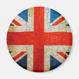 Imán Bandera de caza de la unión británica Grunge