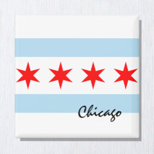 Imán Bandera de Chicago, City & Illinois State USA / de