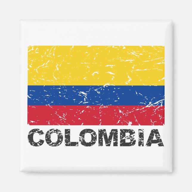 Imán Bandera de Colombia Vintage (Frente)