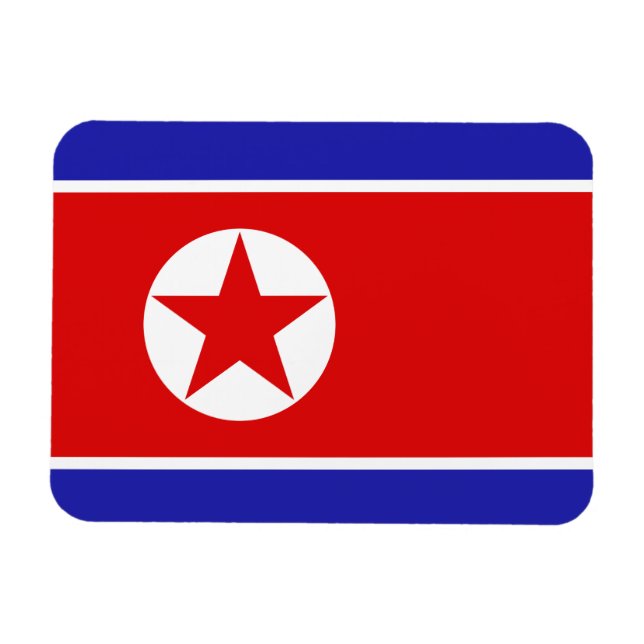 Imán Bandera de Corea del Norte (Horizontal)