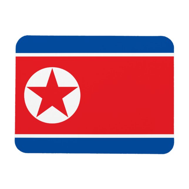 Imán Bandera de Corea del Norte (Horizontal)