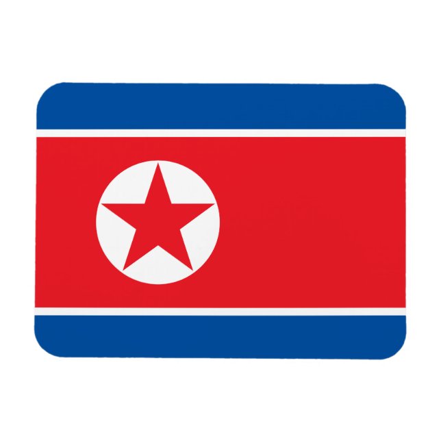 Imán Bandera de Corea del Norte (Horizontal)