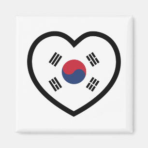 Imán Bandera de Corea del Sur Corazón