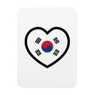 Imán Bandera de Corea del Sur Corazón