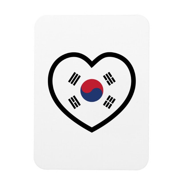 Imán Bandera de Corea del Sur Corazón (Vertical)