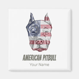 Imán Bandera de cosecha estadounidense Pitbull Terrier 