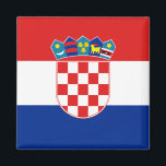 Imán Bandera de Croacia HR Hrvatska<br><div class="desc">Bandera de Croacia HR,  Hrvatska,  Escudo de armas de Zagreb,  rodamientos blindados,  Mapa de la bandera</div>