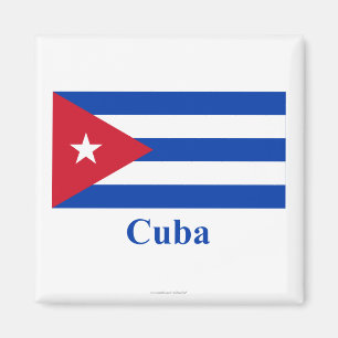 Imán Bandera de Cuba con nombre