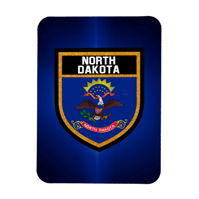 Imán Bandera de Dakota del Norte (Vertical)
