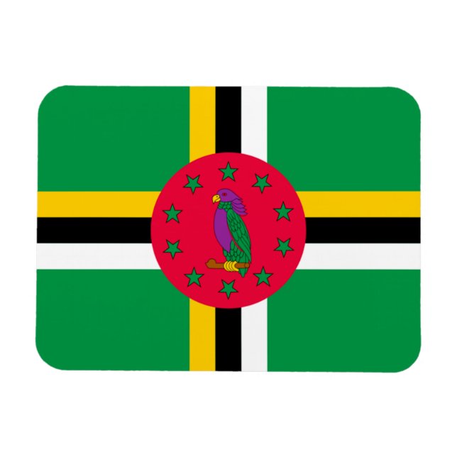 Imán Bandera de Dominica (Horizontal)