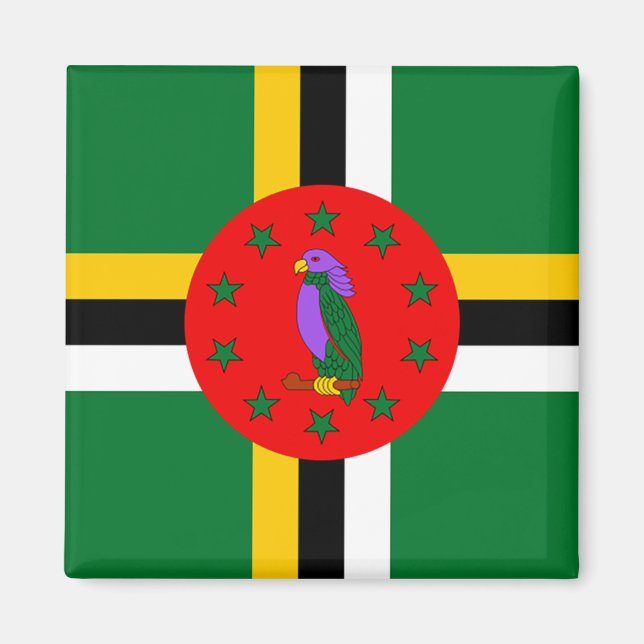 Imán Bandera de Dominica (Frente)