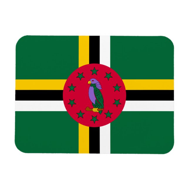 Imán Bandera de Dominica (Horizontal)